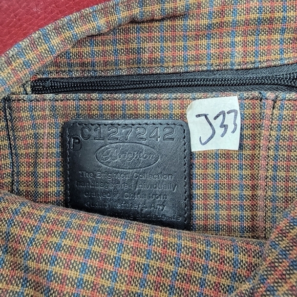 Brighton red braided handle leather shoulder bag w/ matching wallet - Picture 11 of 11